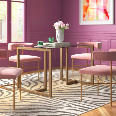 Pink dining table chairs hot sale